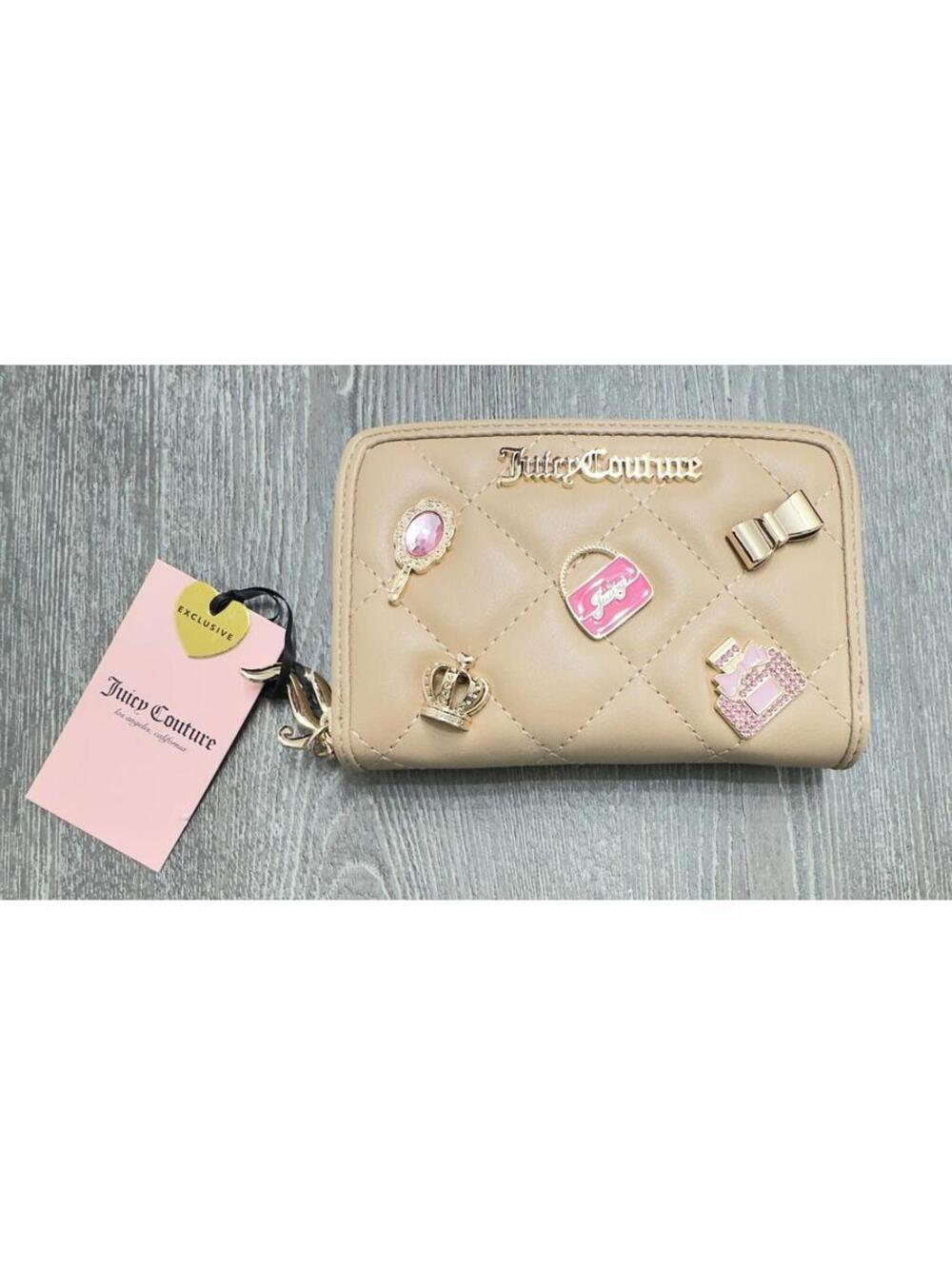 Juicy Couture Girls Only Medium Tab Zip Around Wallet in Pecan
